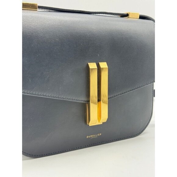 DEMELLIER London Large Vancouver smooth leather women's crossbody bag- Black - Picture 6 of 16